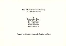 Szuper Gallery party invitation, front