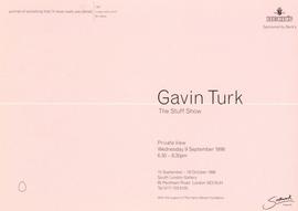 Gavin Turk: invitation, front