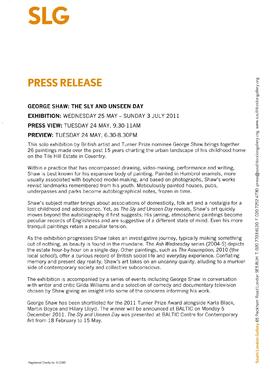 George Shaw Press Release, page 1
