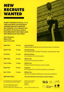 ‘Street Training’ recruitment leaflet, back