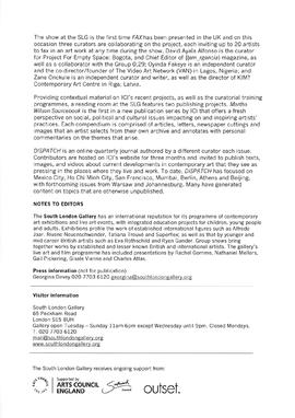 Independent Curators International Press Release, page 2