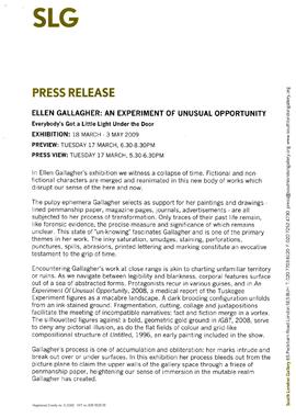 Ellen Gallagher Press Release, page 1