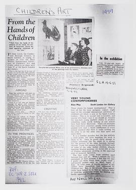 Exhibition of Children&#039;s Art and Crafts: Press Cuttings