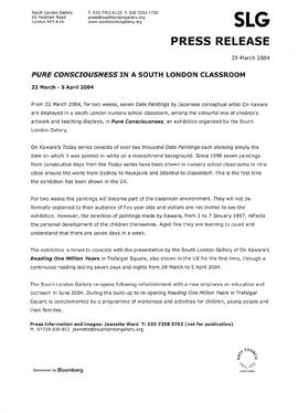 On Kawara Press Release: Pure Consciousness, page 1