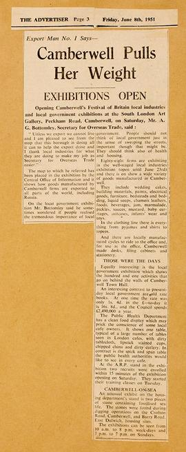 Press cuttings: Local Industries Exhibition, 2