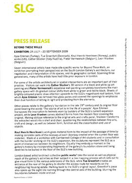 Beyond These Walls Press Release, page 1