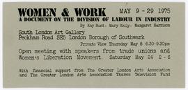 Women &amp; Work: Promotional Card, front