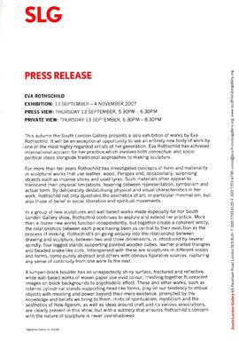 Eva Rothschild Press Release, page 1