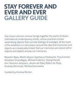 Stay Forever and Ever and Ever gallery guide, front cover