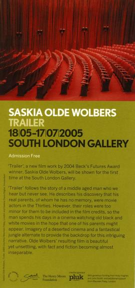Saskia Olde Wolbers: flyer, front