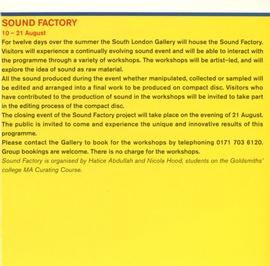 Exhibition programme leaflet, June to September 1998, inside right flap