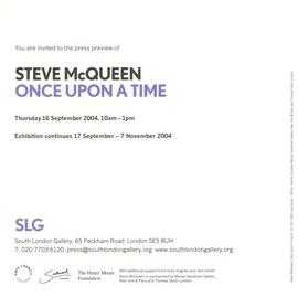Steve McQueen: press preview invitation, front