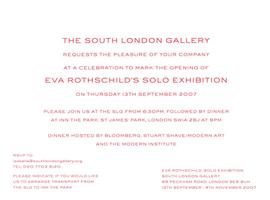Eva Rothschild dinner invitation