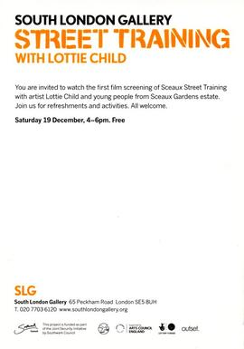 ‘Street Training with Lottie Child’ leaflet, back