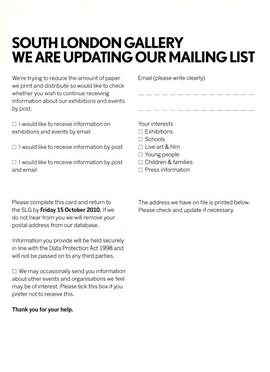 SLG mailing list leaflet
