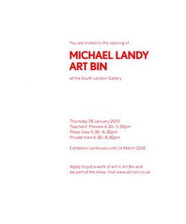 Michael Landy Art Bin: invitation, inside