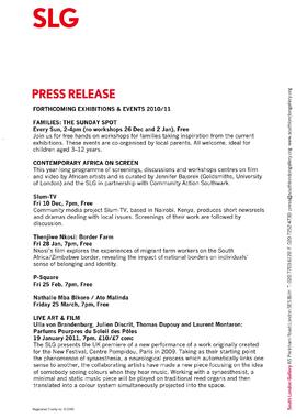 Press release about events (Dec 2010-Apr 2011), page 1