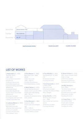 ‘Nothing is Forever’ exhibition guide (blue), list of works