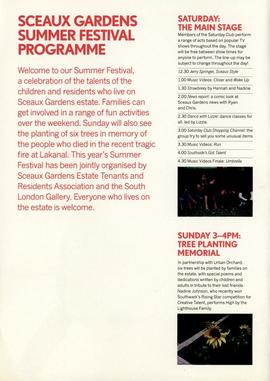 Sceaux Gardens Summer Festival booklet, page 1