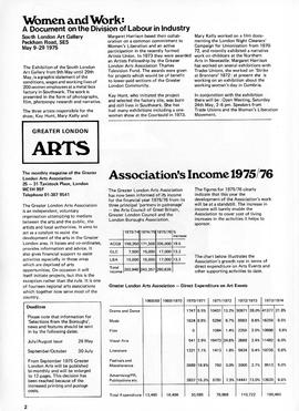 Women &amp; Work: Greater London Arts Newsletter, page 2