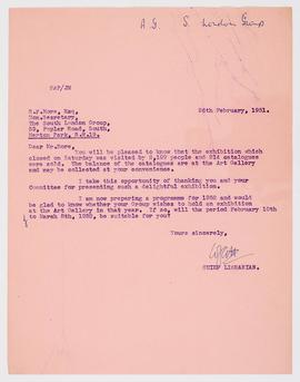 Letter from the Chief Librarian to R.F. More