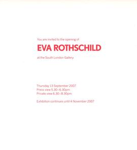 Eva Rothschild: invitation to the opening, inside