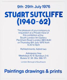 Stuart Sutcliffe: Invitation to the Private View, back