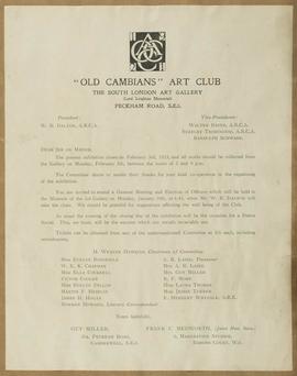 Old Cambians: Letter to Members